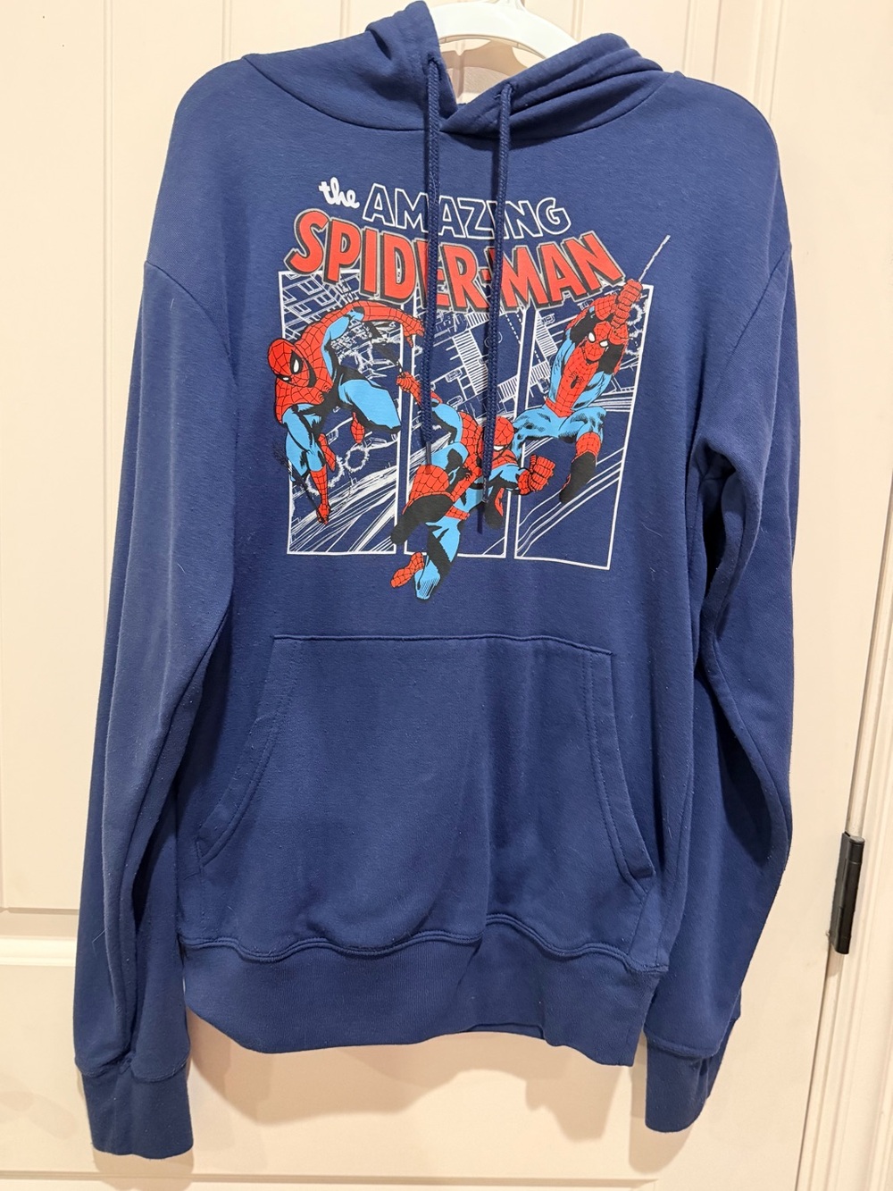 Marvel Blue Spider-Man Panel Graphic Hoodie